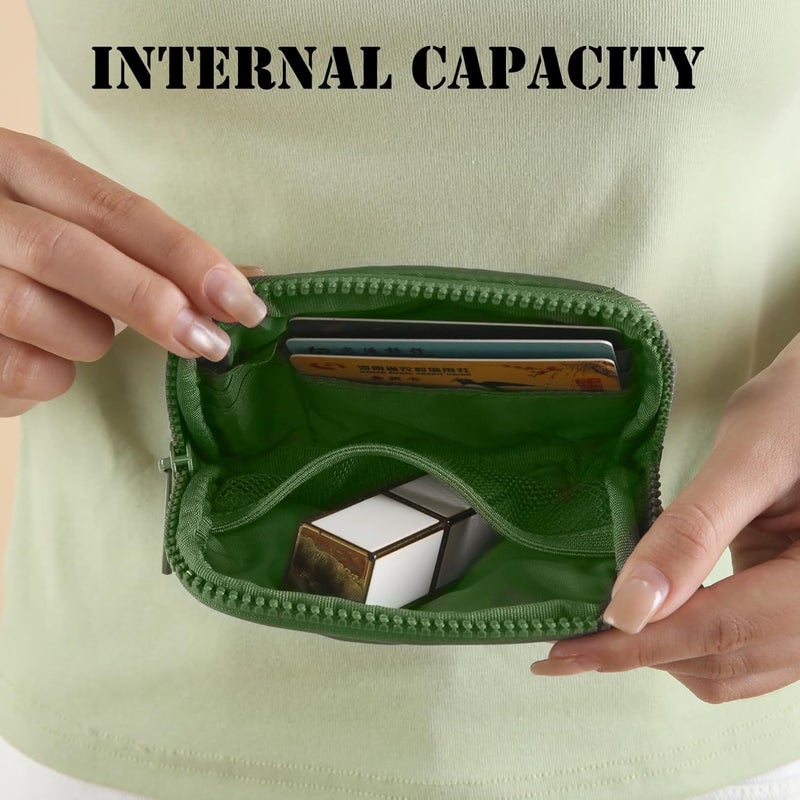 DiDida The Iris Wallet Zip Card Case with ID Window Purses for Women Coin Purse with Zipper Mini Portable Keychain Wallet, Meadow Green - Image 5